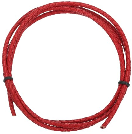QUARKZMAN 1.1 Iarde Cordino Per Bolo Diametro 4mm Lunga 1 Metro Rosso Scuro | Striscia In Pelle Intrecciata Rotonda, Per Braccialetto Collana Perline