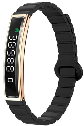 VBESTLIFE Bracciale Intelligente Fitness Tracker, Contapassi per Donna Uomo, Promemoria Chiamata Bluetooth 5.3, Otturatore Remoto del Telefono, Resistente All'acqua (GOLD)
