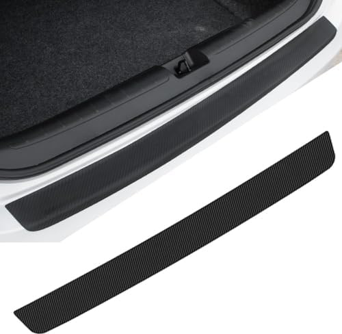 ONEMAJI Carbono Protector de Parachoques Traser para Citroen C4 Picasso 2006-2013, Protector Parachoques Trasero Tira Protectora de Umbral de Puerta de Maletero Fibra,104 * 9