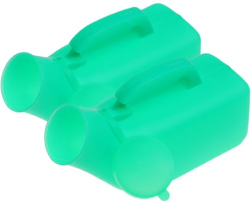 CHICAMPERA Urinoir Masculin Épaissi 1200 Ml en Plastique Portable et Facile à Nettoyer, 2 Pièces Couvercles Couleur Aléatoire, pour Voyage et Trekking