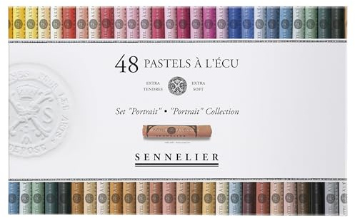 SENNELIER Extra-Soft French Pastel Portrait Professional Artist Box Set, 48-Colors