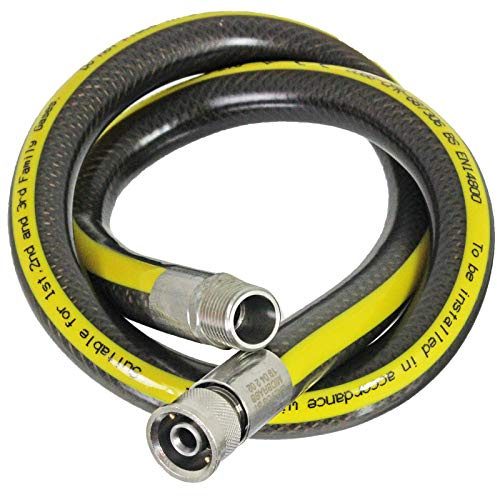 SPARES2GO Universal 'Micropoint' Gaszufuhrschlauch für Ofen, Herd, 91 cm, BS EN14800 CE