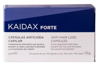KAIDAX Forte Anticaída 60 Cápsulas - Complemento alimenticio - Ayuda a prevenir la caída del cabello - Ingredientes naturales - Contiene Zinc y Vitaminas para estimular la densidad del cabello