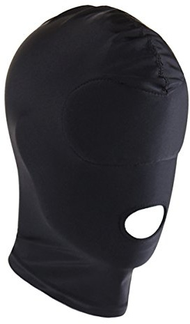 TiaoBug Bondage BDSM Maske Kopfmaske aus Stretchstoff Kopf Maske mit offenem Mund und Augen Augenbinde Augenmaske (One Size, Mund Öffnung)