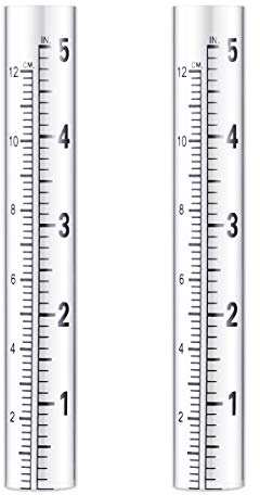 OUNONA 2 x Replacement Glass Rain Gauge Tube Rain Gauge Test Tube with Ladder for Garden Outdoor Garden Home 12 cm