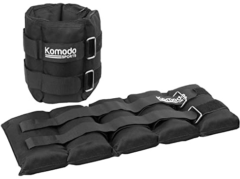 Komodo Adjustable Ankle Weights Pair | Removable pouches, Hook-and-loop straps, Metal clips