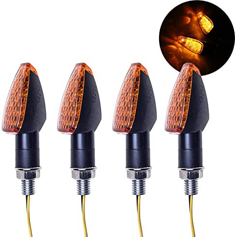 SFONIA 4pcs Intermitentes Moto Indicadores de Motocicleta Luces de Señal de Vuelta de 14 LED 12V Luz Indicadora de Vuelta Impermeable Universal para Motocicleta Scooter Quad Cruiser Off Road