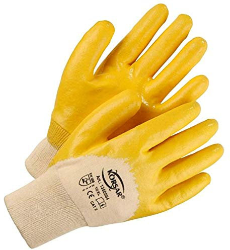 12 Paar KORSAR Nitrilhandschuhe Gelb Gartenhandschuhe 10(XL)