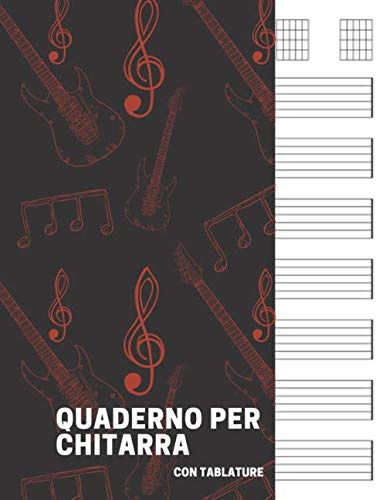Quaderno per chitarra con tablature: 7 Tablature per pagina, 6 Griglie Per Accordi per pagina. Ideale per musicisti ,studenti o insegnanti di musica ... A4, copertina copertina personalizzata).
