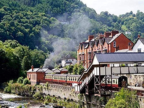 Bzdthh 1000 Piece Jigsaw Puzzle,Adult Games,, Landscape Poster Llangollen Wales,Jigsaw Puzzles The Wooden Puzzle ,Educational Games,Puzzle Sets for Family