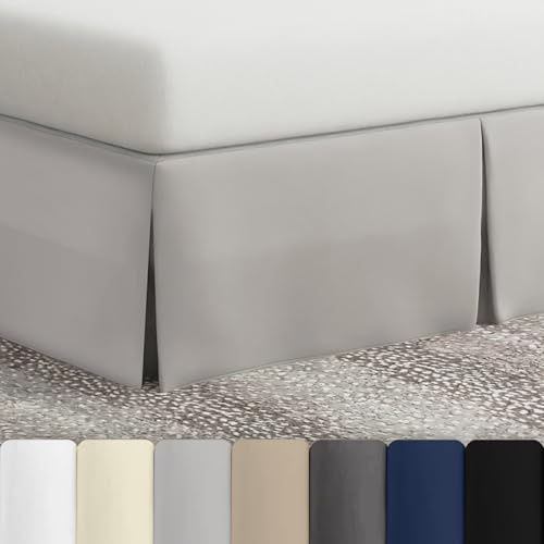 Bed Maker's Jupe de lit Qui évite de soulever Le Matelas, pour Lits à sommier, Coins fendus, Hauteur 35 cm, Grand lit, Argent