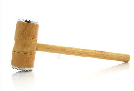 GMMH Doppelseitiger Fleischklopfer aus Holz, Schnitzelklopfer, Fleischhammer, Fleisch zart Machen, Hammer Steakhammer Küchenhammer (Holz Fleischhammer)