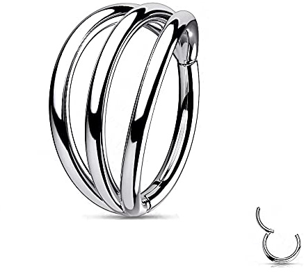 Treuheld® Titan Segmentring-Clicker Piercing mit 3 Ringen | 4 Farben