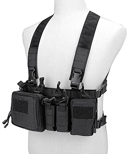 ACEXIER Taktische Weste Military Chest Rig Trägerwesten Airsoft Jagdausrüstung mit Molle Bag 5.56 Magazintasche