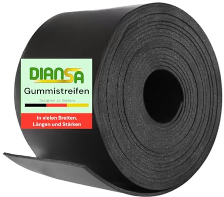Gummistreifen 5mm dick 60 mm breit bis 10 m Länge Hartgummi Vollgummi Gummiauflage Gummiplatte Gummimatte Schüefleiste (2000x60x5 mm)