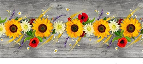 PELLECCHIA COLORI |Tappeto Cucina Antiscivolo Lavabile | Passatoia Antimacchia |100% Poliestere| Interni ed Esterni |Retro in gomma | Stampa Digitale (Girasoli e Lavanda, 52 x 100)