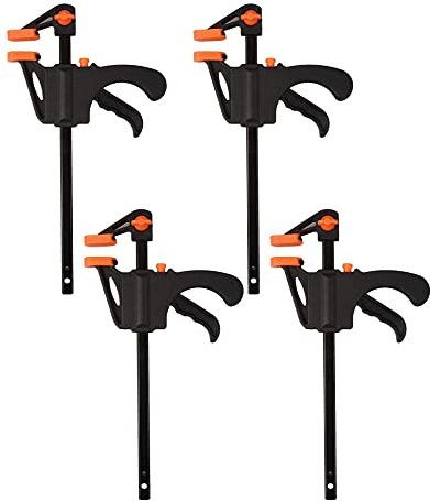 Binnan 4 Stück Einhandzwingen Spanner Set Schraubzwinge Set Zwingen Set verstellbar Einhandstangenklemme