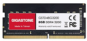 【DDR4 RAM Laptop Only】GIGASTONE 8GB DDR4 3200MHz (2933MHz or 2666MHz) PC4-25600 (PC4-23400/21300) CL22 1.2V SODIMM 260 Pin Unbuffered Non ECC High Performance Notebook Memory Upgrade