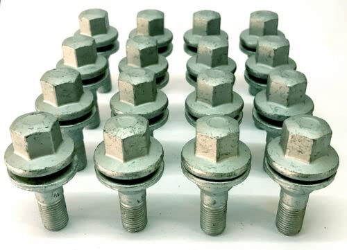 Car alloy wheel bolts M12 x 1.25 17mm Hex with standard 35mm thread flat seat Geomat plated 10.9 carbon steel (12)