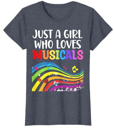 Just a Girl Who Loves Musicals Theater Lover Rainbow Tee T-Shirt