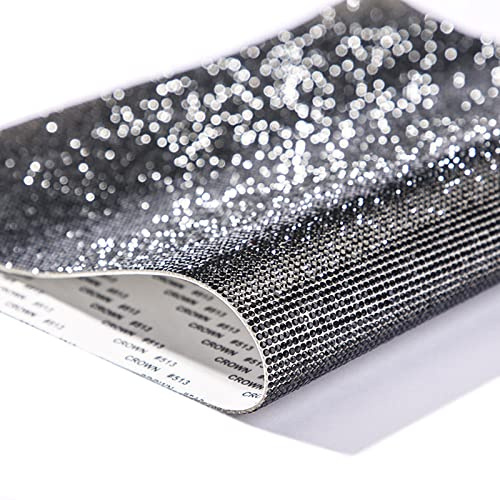 Glitzersteine Selbstklebende Kristall Aufkleber, Strasssteine Glitzer Kristall, Glitzer Runde Schmuckstein Selbstklebende, für Schuhe Kleidung Telefon Fall Auto Dekorationen(Schwarz)