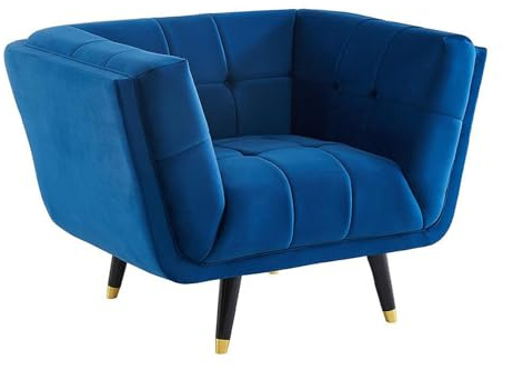 Vente-unique-Sessel - Samt - Dunkelblau - Samantha II