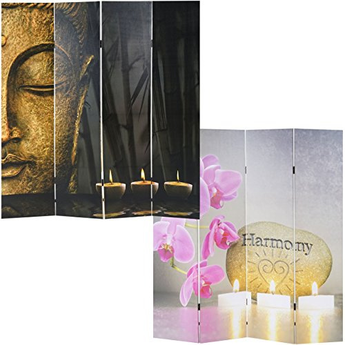 Mendler Foto-Paravent Buddha-AM - Separador Espacios, Mamparas Divisorias, Divisor de pared (180 x 160 cm)