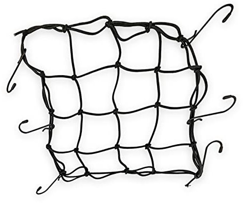 All-around24 Rete per bagagli per bicicletta, rete di sicurezza con 6 ganci, rete elastica per il fissaggio, rete per casco, bagagli, tenditore per bagagli, elastico (1 pezzo)