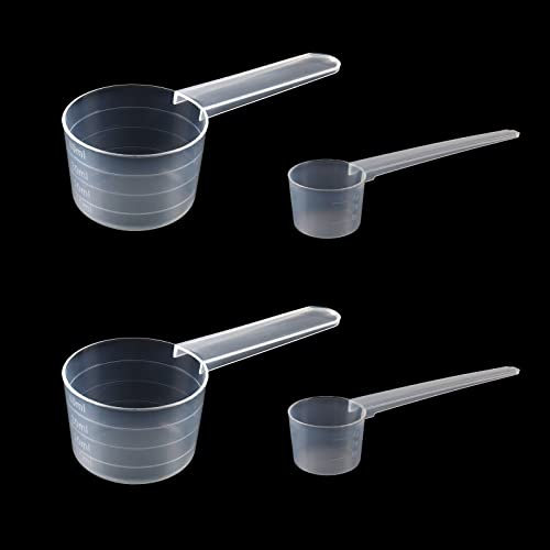 4 Stück Messlöffel, Messlöffel Gramm，Waschmittel Dosierhilfe，Dosier-Löffel 40ml, Dosier-Löffe 5g, Transparent Mit Skala 10ml, 20ml, 30ml, 40 ml,Und 2g, 3g, 4g Waagen