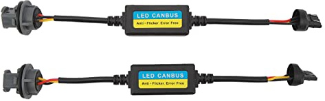 KIMISS Decodificatore LED, 2 Pezzi Decodificatore Luce Freno 12V Lampada Freno Anti Sfarfallio Decodificatore Cancellatore Errore per 7443 T20 Spina Luce Freno