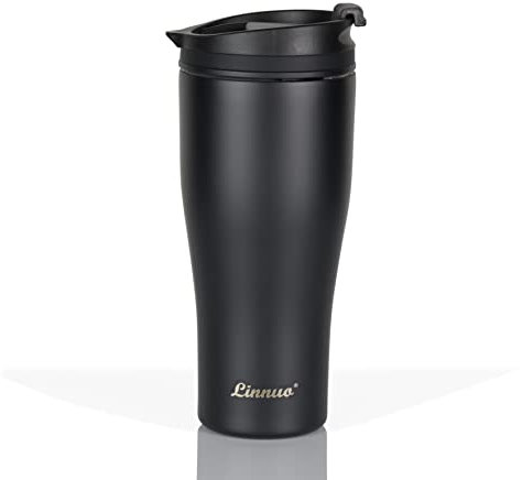 Linnuo Thermobecher Kaffeebecher to go Becher 380ml | Trinkbecher Auslaufsicher perfekt fürs Auto & unterwegs Isolierbecher 6h warm | ideal Thermobecher klein für Kaffee & Tee Travel Mug Edelstahl