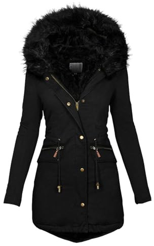 Judy1980 Prendas de invierno gruesas y cálidas para mujeres,chaquetas de transición con cremallera,adecuadas para viajes de vacaciones (FR/ES, Letras, XXL, Regular, Regular)