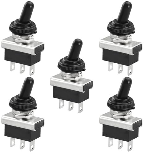 Heschen, Interruttore A Levetta In Metallo A Scatto Da, KN3D-102, 12V 25A, SPDT, On/Off, 2 Posizioni 3 Pin, Per Automobili, Con Cappuccio Impermeabile (5)