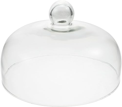 Wensmy Glass Cake Cover Lid Cake Stand Cover Glass Desert Cloche Transparent Dessert Cake Cover Display Cake Plate Dome for Keeping Flies Bugs Ants Away