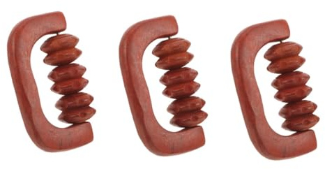 Beavorty 3stücke Handgehaltener Holz-massage-roller Für Rücken Und Beine Multifunktionaler Massageroller Zur Muskelentspannung Blutzirkulation Für Zuhause Büro Und Unterwegs