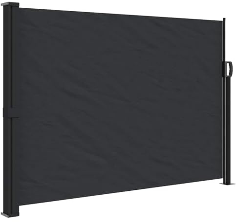 vidaXL Auvent latéral rétractable Noir 140x500 cm