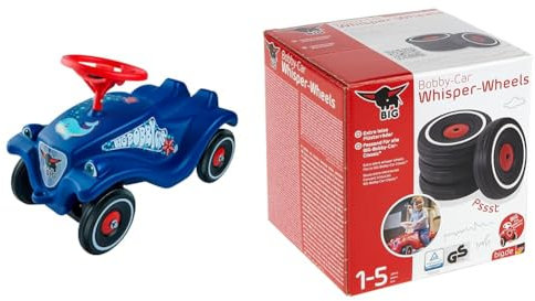Big-Bobby-Car Classic Ocean - Kinderfahrzeug mit Aufklebern in Ozean Design & er Wheels - Flüsterräder für Rutscher Autos, Reifen-Set mit Befestigungsclips und Montageanleitung, für Kinder ab 1 Jahr