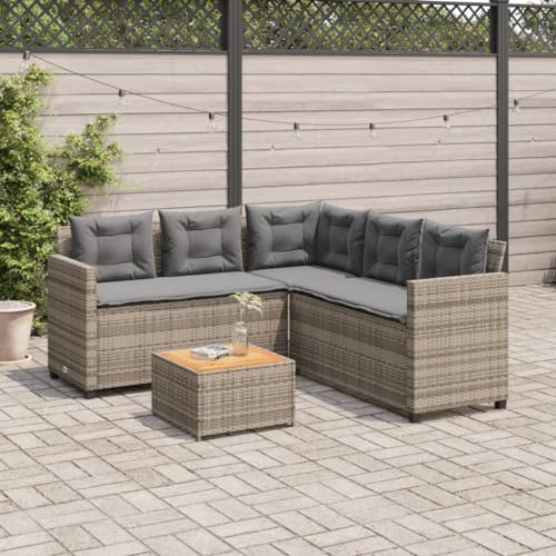 Faroom Rattan Balkonlounge Garten Lounge Set Gartenmöbel Klein Balkonmöbel Sofagarnitur Balkon Gartenlounge Loungemöbel Gartensofa Balkon Sofa Rattan Ecklounge Grau
