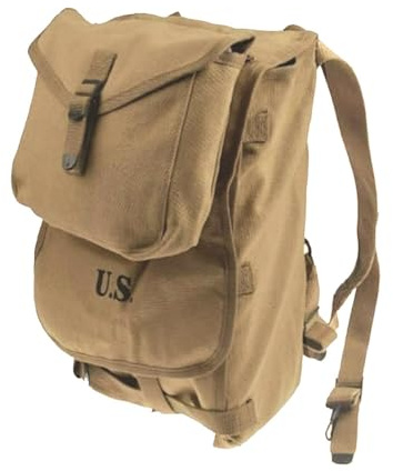 CDJBHW M1928 Haversack WW2 - Bolsa de lona vintage color caqui para senderismo, gran capacidad, réplica de equipo de EE. UU
