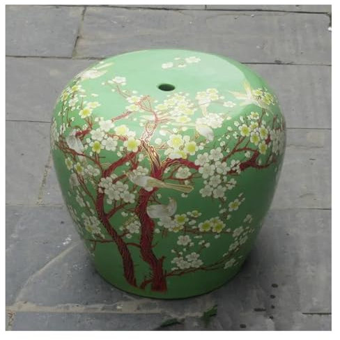 Tu Ye Taburete de cerámica, Taburete de jardín de Porcelana con Tambor de cerámica, Pintura de Flor de Ciruelo de China, taburetes de jardín Chinos de Porcelana de cerámica esmaltada