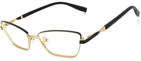 MUTYNE Cat Eye Lady Luxus Brillengestelle Damenmode Brillen, gold, schwarz