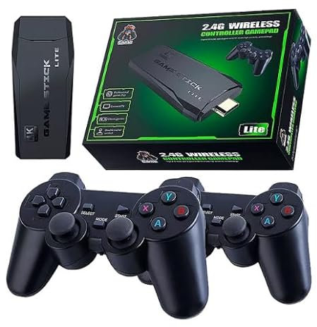 Genérico Consola Retro stick con 40.000 Juegos game Clasicos,2 Mandos Inalámbricos M8 HDMI, 4K, Portátil 128GB Con emuladores MD,SNES,PS1,PSP, GBA,NES,etc