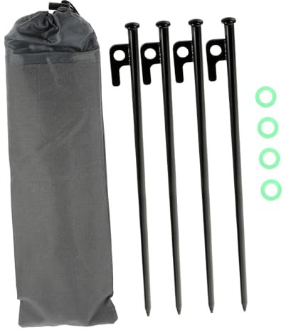 INOOMP Robuste Edelstahl Zeltheringe Mit Noctilucent Ring Und Tragetasche Starke Camping Bodenpfähle Windfest Für Outdoor Camping Zelt Fixierung Und Sonnensegel Befestigung