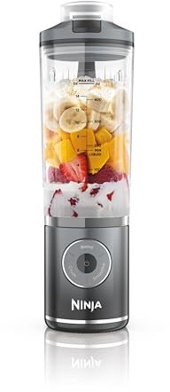 Ninja Blast Max Portable Blender, 570ml, Refillable, Cup and Leak-Proof Lid, 3 Mixing Functions, Makes Smoothies, Protein Shakes and Granites, Cool Grey BC251EUGY