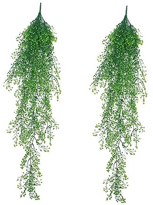 ABOOFAN 2pcs Faux Hanging Wall Plants Artificial Trailing Vines Realistic Home Decor Indoor Outdoor Boho Wall Decor