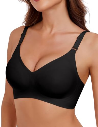 LEYSHE BH Damen Ohne Bügel Starker Halt Bügelloser Seamless Soft BH Nahtloser V-Ausschnitt Comfit Bra