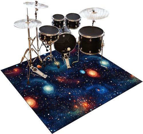 Qesjodfu Schlagzeugteppich 200 x 160 cm Trommelteppich Schlagzeug Teppich rutschfest Schalldicht Drum Teppich Schlagzeug Matte Trommel Teppiche Elektronisches Jazz Schlagzeug Kit für Bass Snare Drum