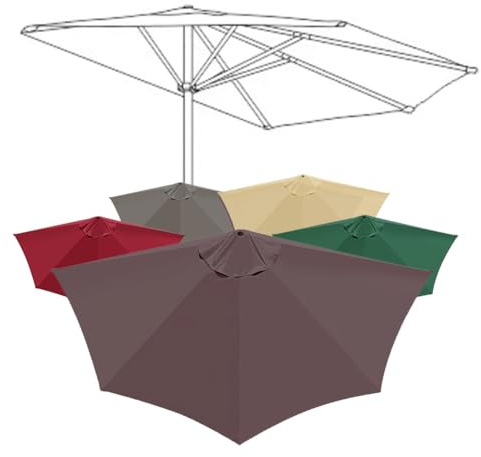 Auvent de rechange demi-rond de 2,7 m, durable avec 5 baleines, pour balcon et maison de ville, protection UV, résistant aux intempéries, parasol d'extérieur facile à installer