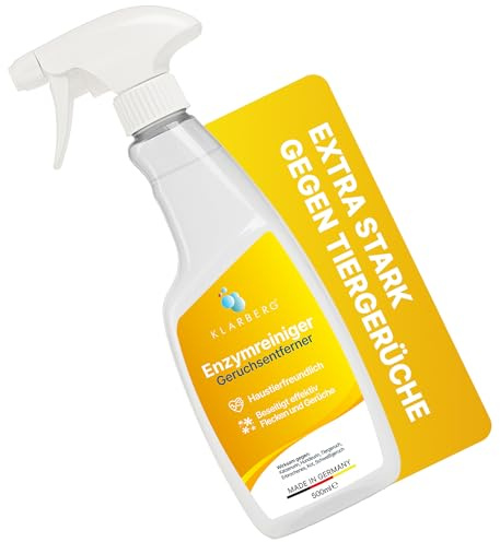 KLARBERG 500 ml Enzymreiniger für Hunde- & Katzenurin sowie Sofa & Teppich | Neutralisiert Katzen- und Hundeurin dauerhaft statt Gerüche zu überdecken. Für Sofa, Teppich, Polster und harte Oberflächen.
