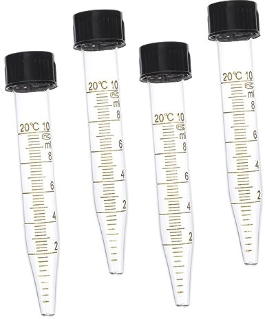 MUCKLILY 4pièces Lot de Tubes à Centrifuger Gradués pour Laboratoire à Fond Rond avec Couvercle